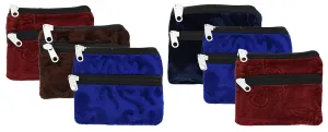 Kuber Industries Velvet 6 Pieces Women Cloth Handy Purse/Coin Pouch/batwa/Wallet With Two Zipper (Multi) -CTLTC039154