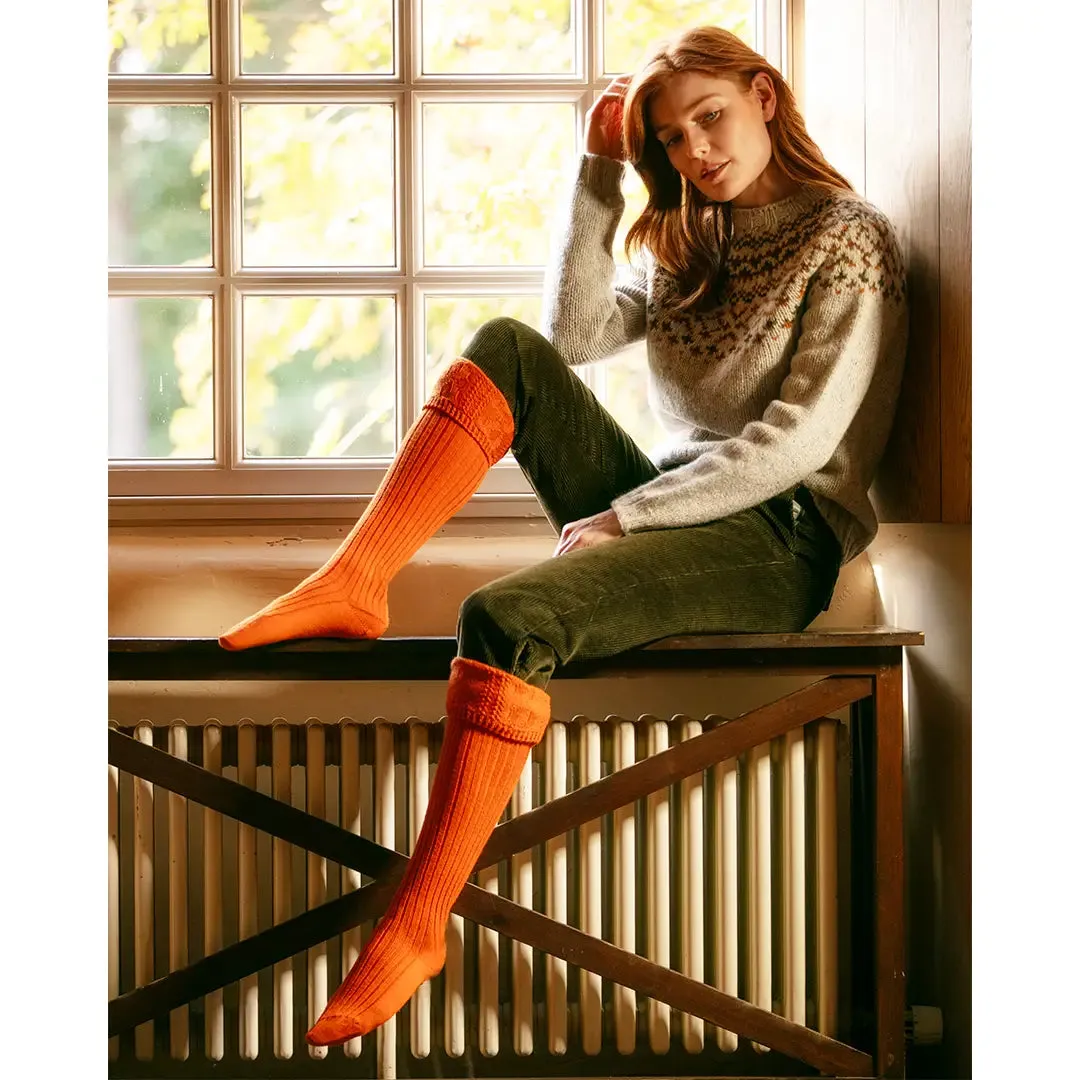 Lady Glenmore Sock - Burnt Orange by House of Cheviot