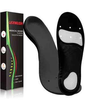 Lexniush | Plantar Fasciitis Arch Support Shoe Inserts | Insoles Orthotic Inserts for Flat Feet | Black