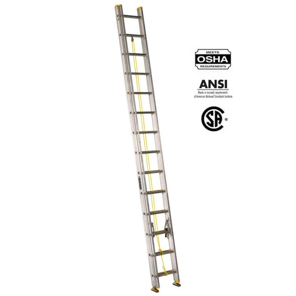 LOUISVILLE AE3228 28 ft. Aluminium Multi-Section Extension Ladder with 250 lb. Load Capacity Type I Duty Rating