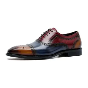 LuxePatch Wingtip Leather Lace-Up Oxfords