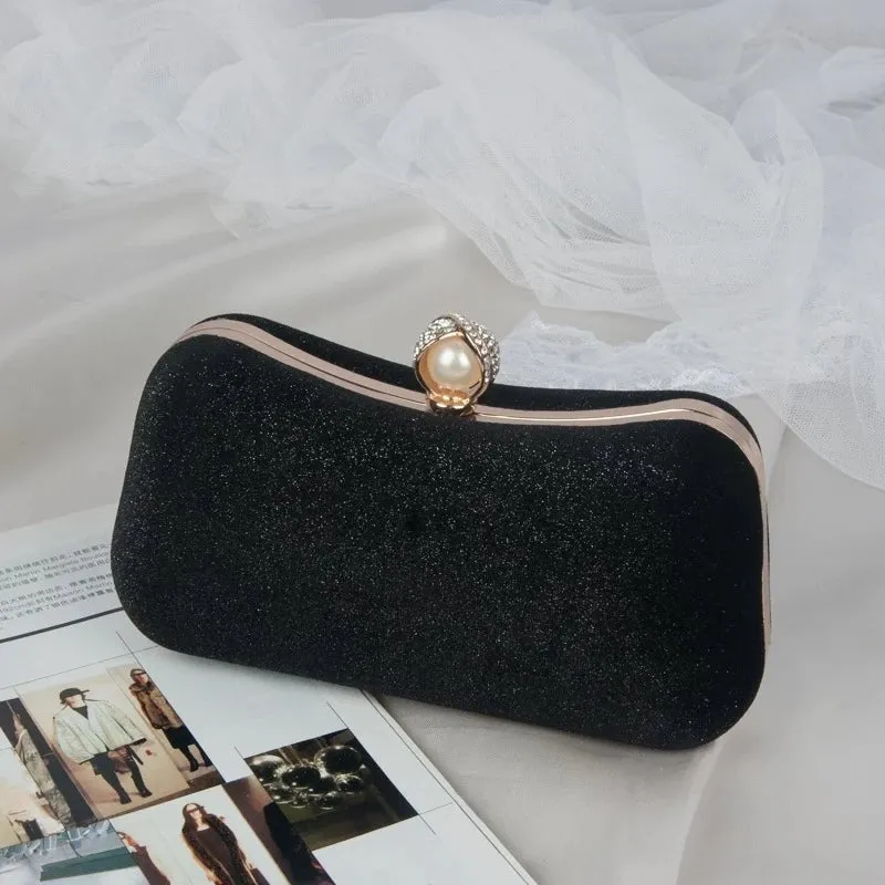 Luxy Moon Pure Color Velvet Party Clutch Purse