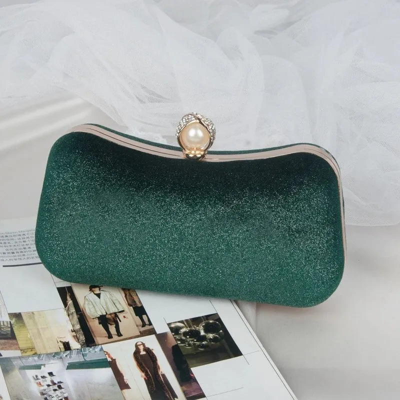 Luxy Moon Pure Color Velvet Party Clutch Purse