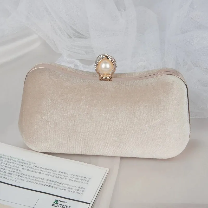 Luxy Moon Pure Color Velvet Party Clutch Purse