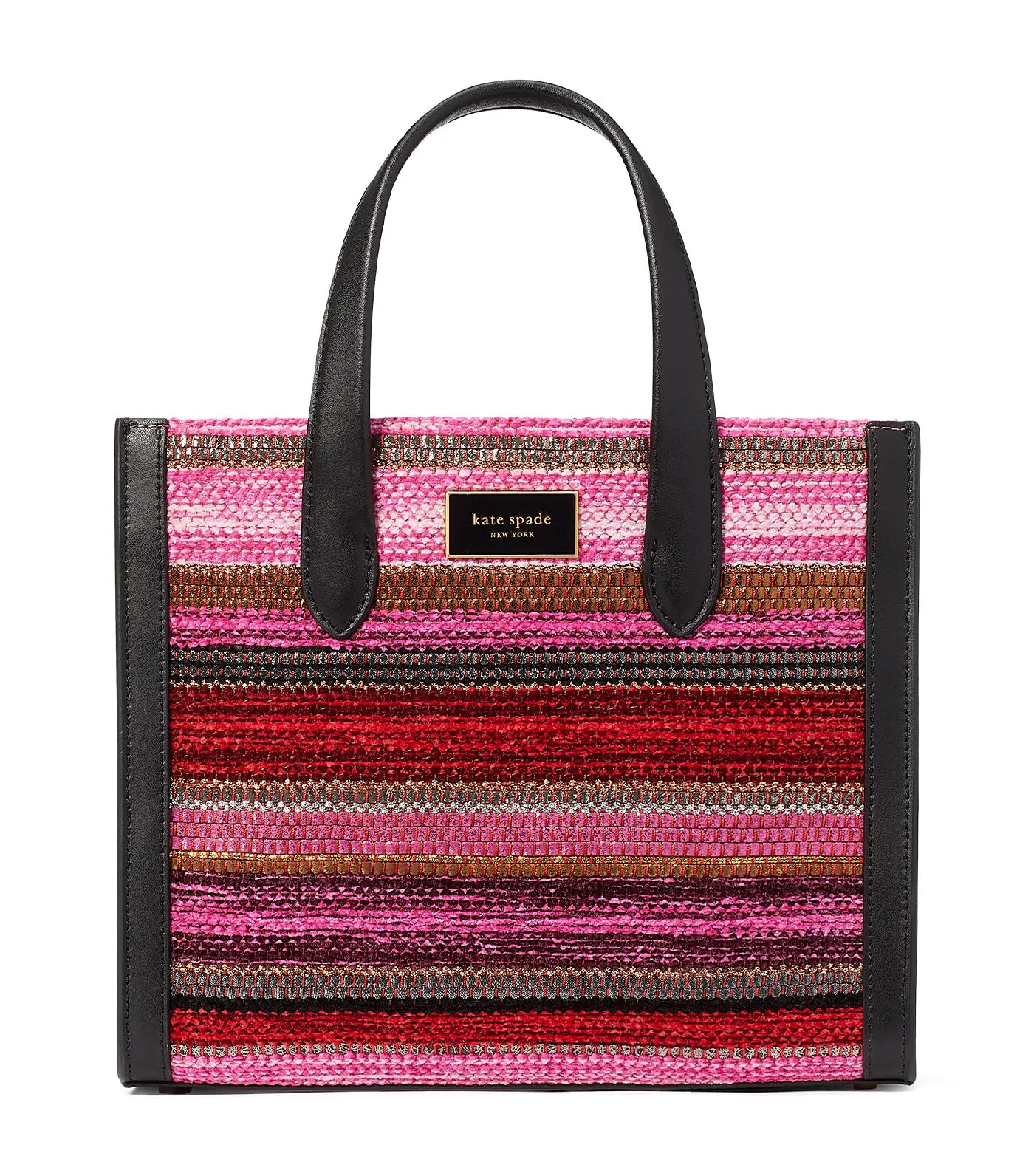 Manhattan Striped Metallic Small Tote Pink Multi