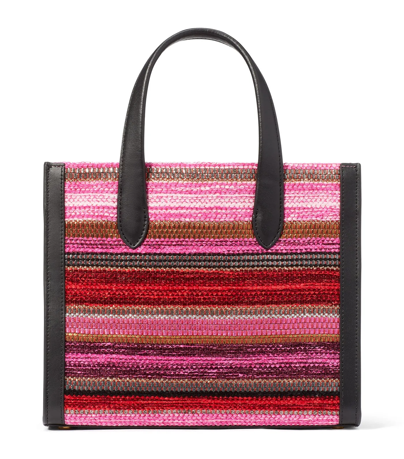 Manhattan Striped Metallic Small Tote Pink Multi