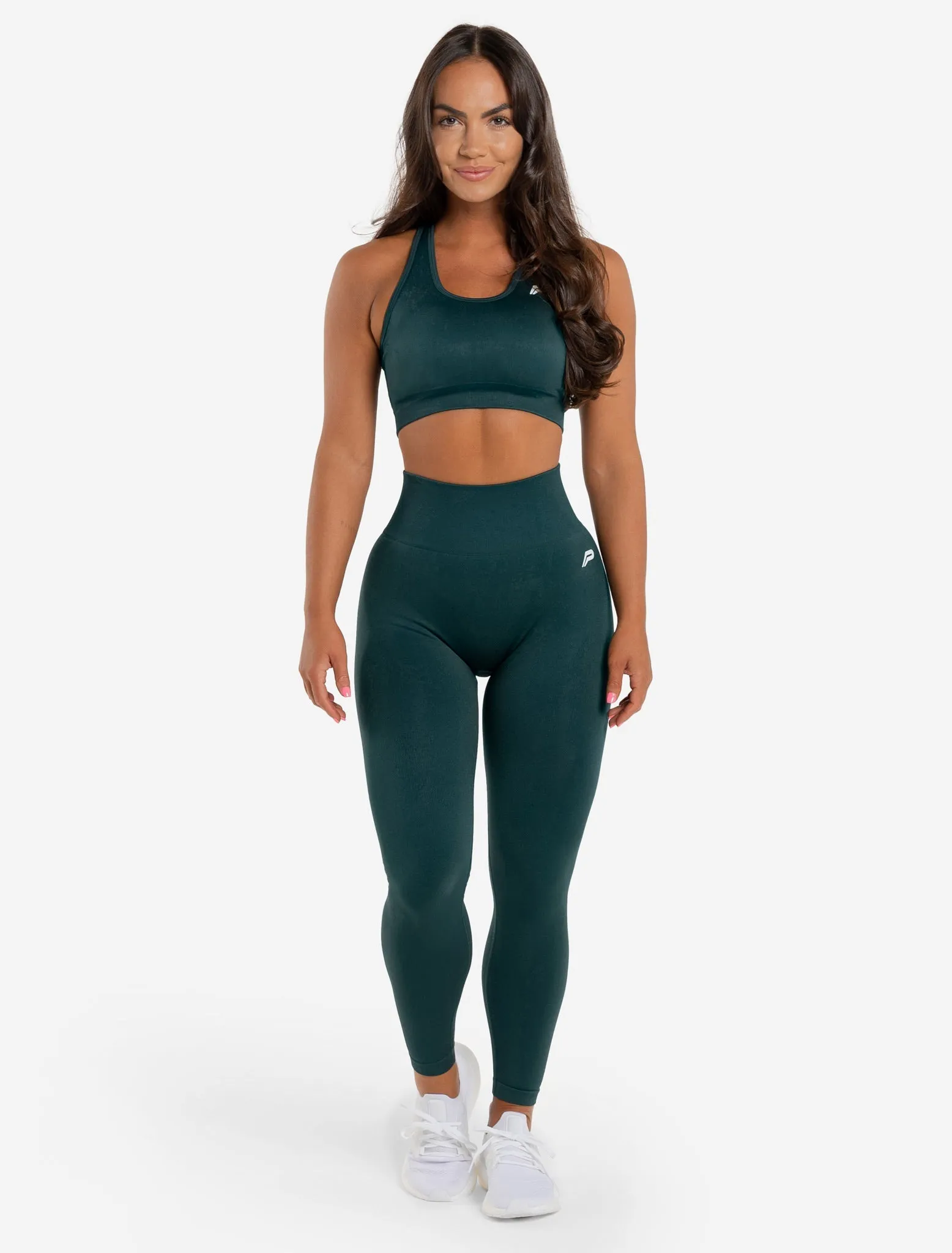 Marble Seamless Sports Bra - Dark Emerald Green