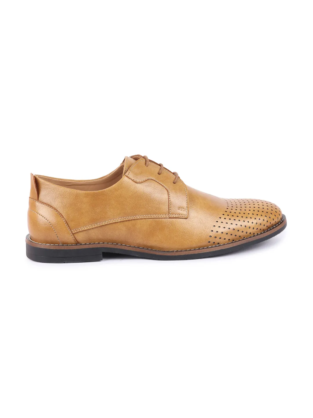 Men Camel Cap Toe Formal/Office Lace Up Dress Shoes