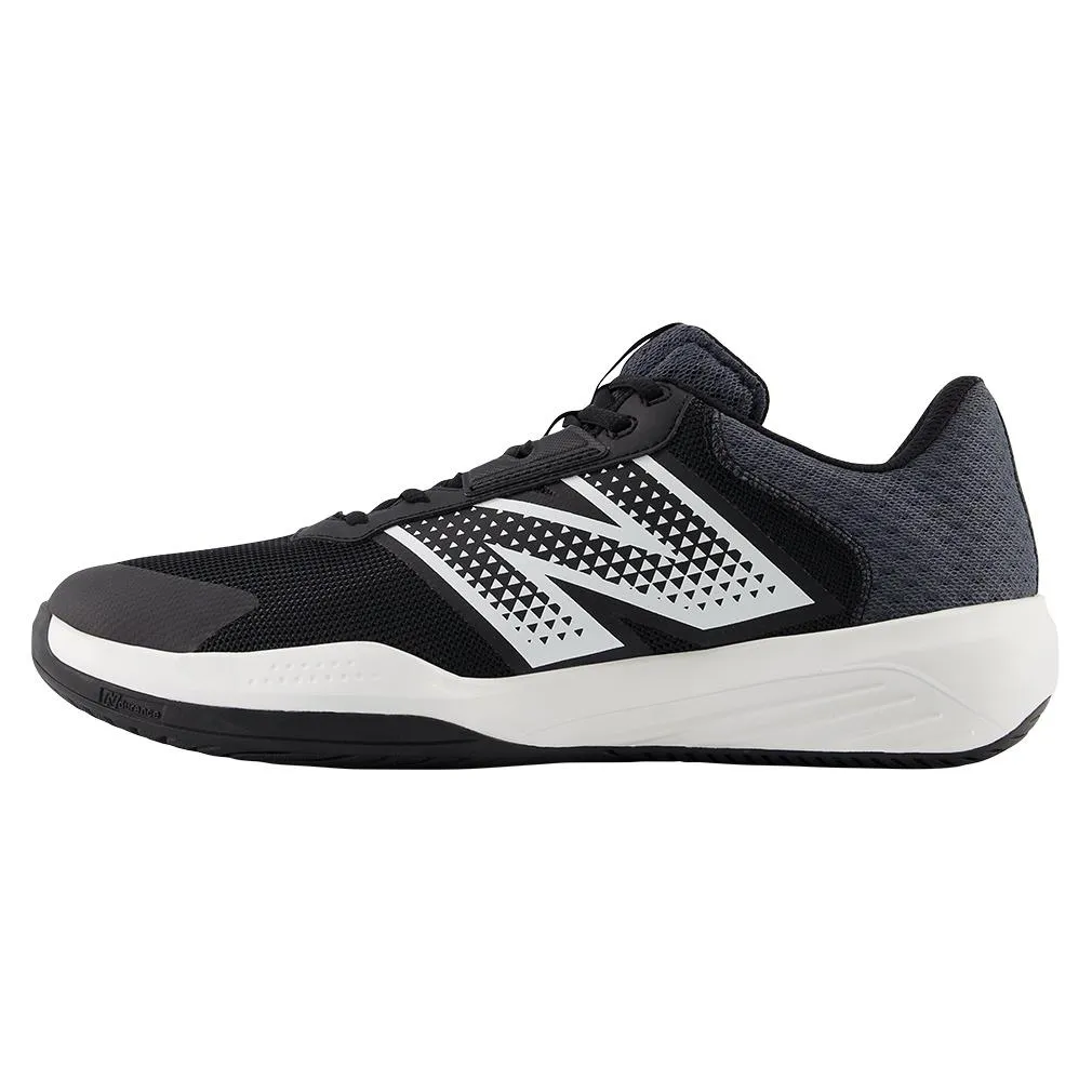 Men's 696v6 D Width Tennis Shoes Black and White