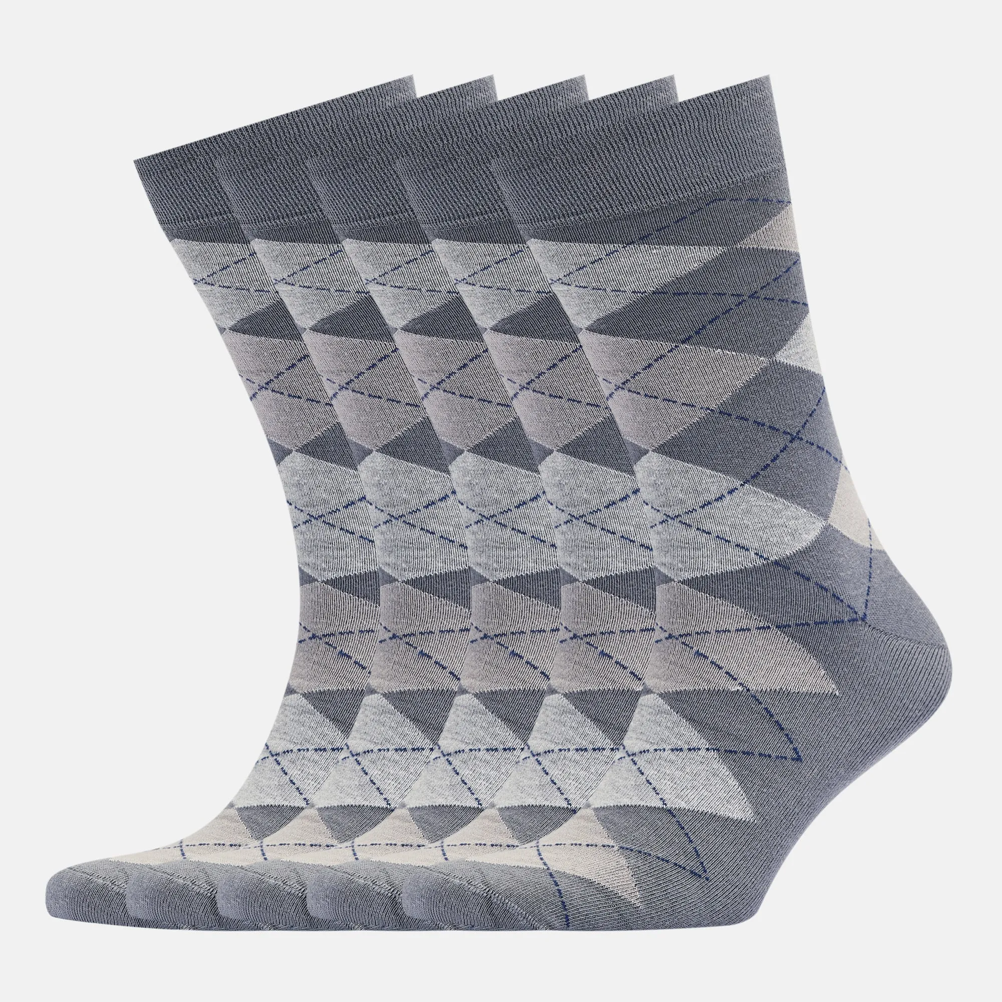 Men's Bamboo Dress Socks • Argyle Pack of 1/3/5 Pairs • Ocean Grey