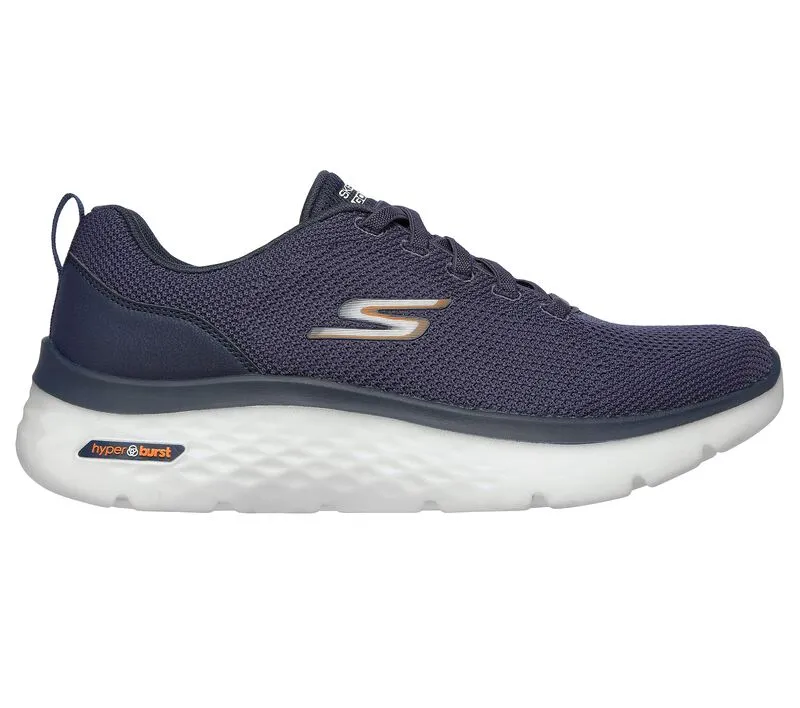 Mens Skechers Go Walk Hyper Burst - Nanocore Navy/Orange Walking Shoes