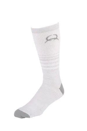 Men's White and Gray Crew Sock