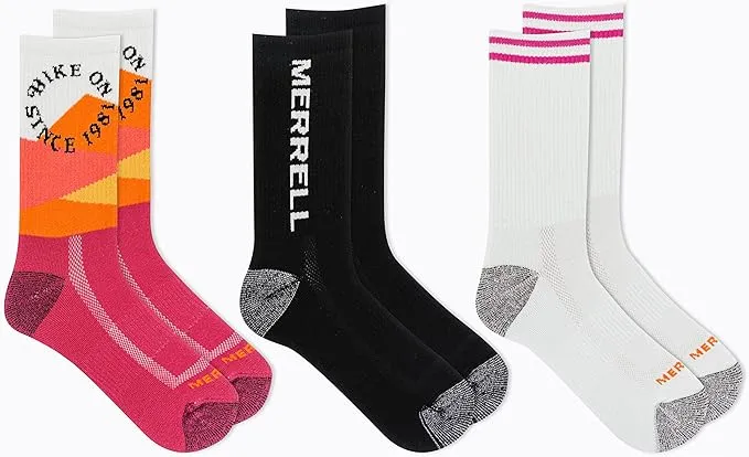 Merrell Women's 3 Pair Pack-Repreve Mesh Recycled Everyday Socks