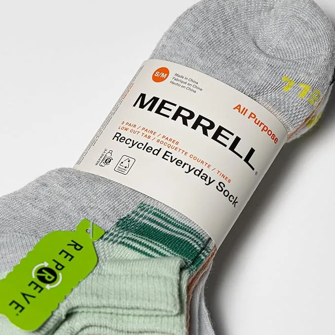 Merrell Women's 3 Pair Pack-Repreve Mesh Recycled Everyday Socks