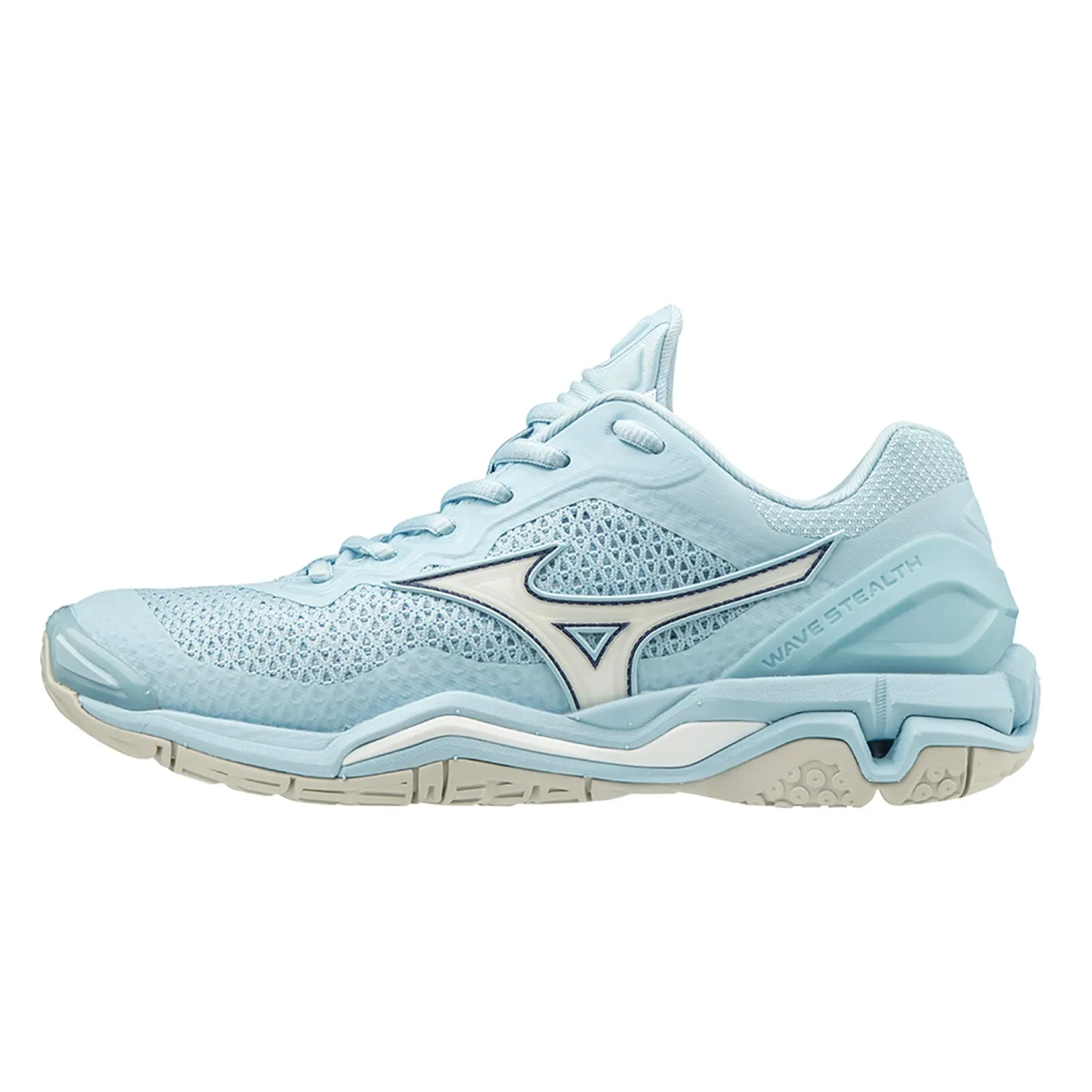 Mizuno Wave Stealth V Nb Womens | Cool Blue / White