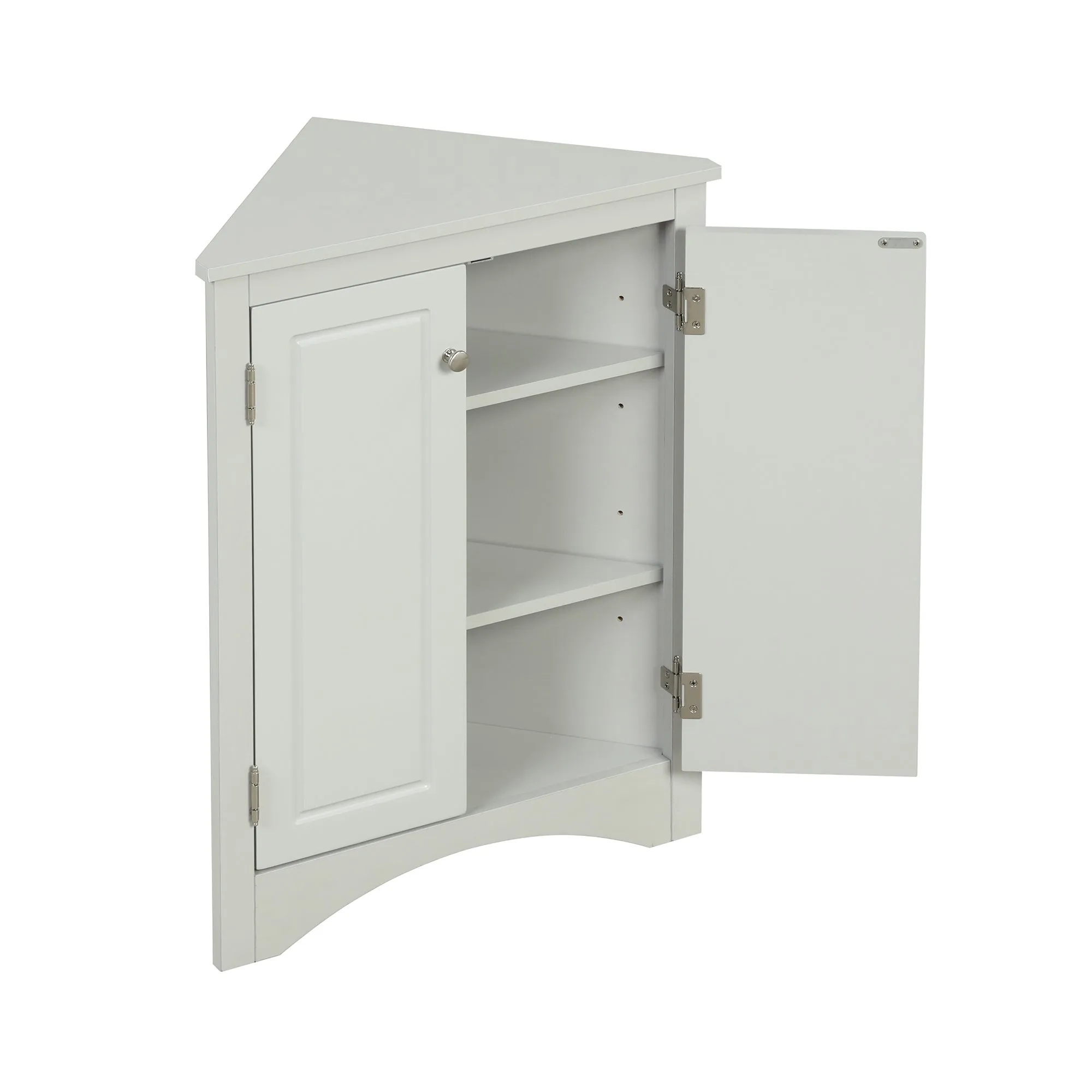 Modern Triangle Corner Cabinet -  Gray