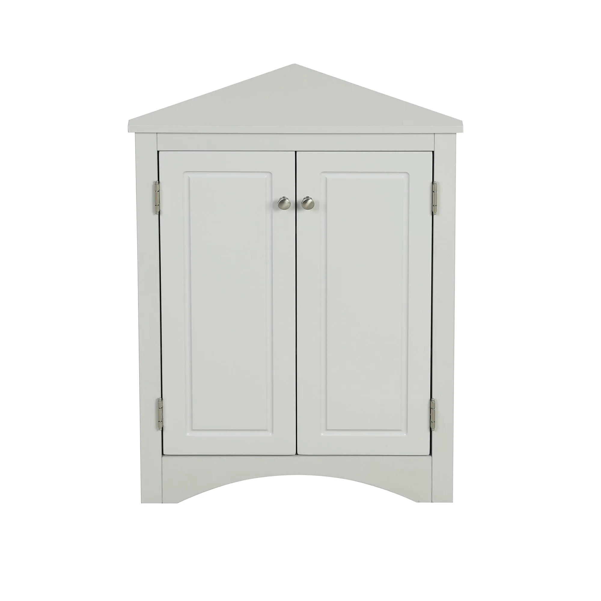 Modern Triangle Corner Cabinet -  Gray