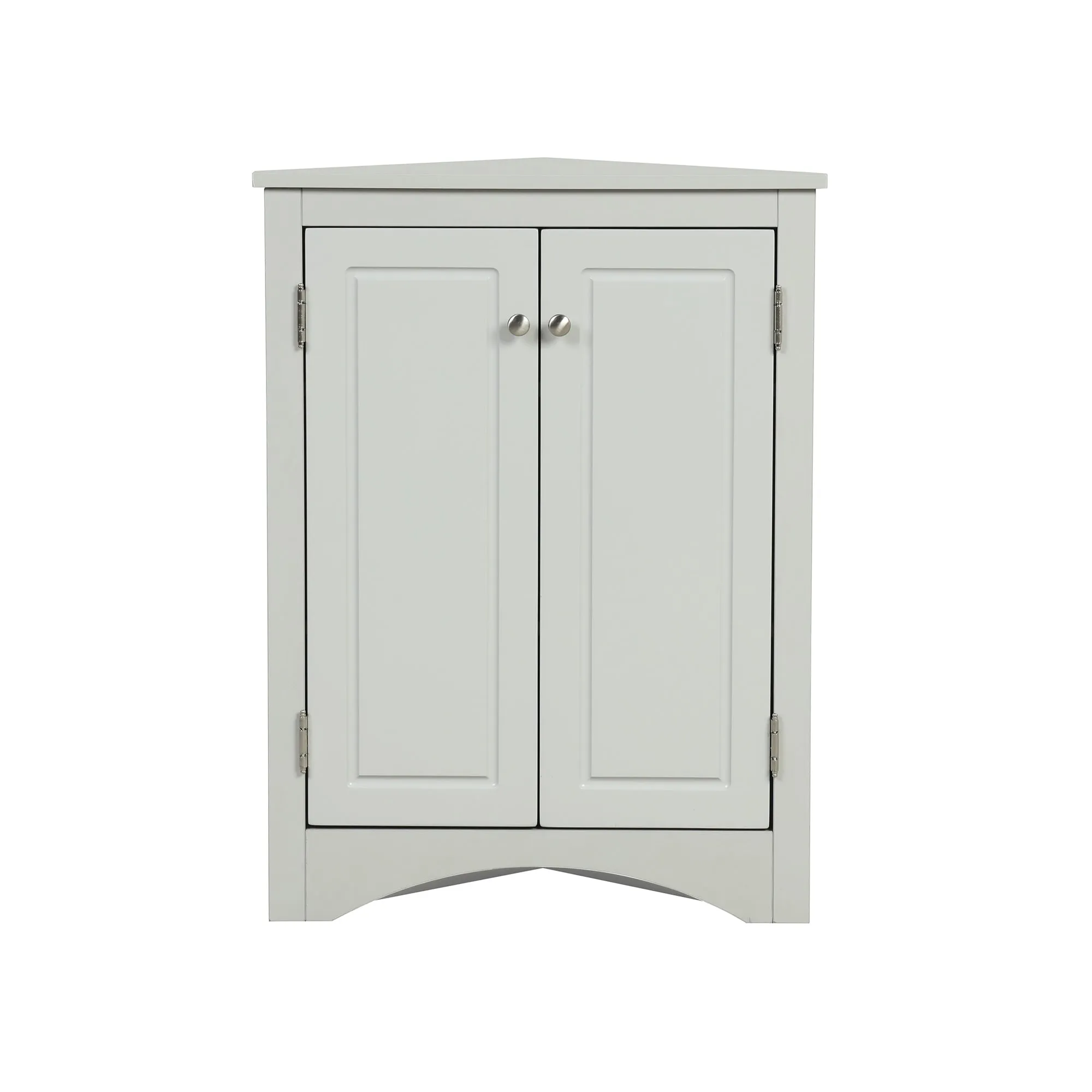 Modern Triangle Corner Cabinet -  Gray