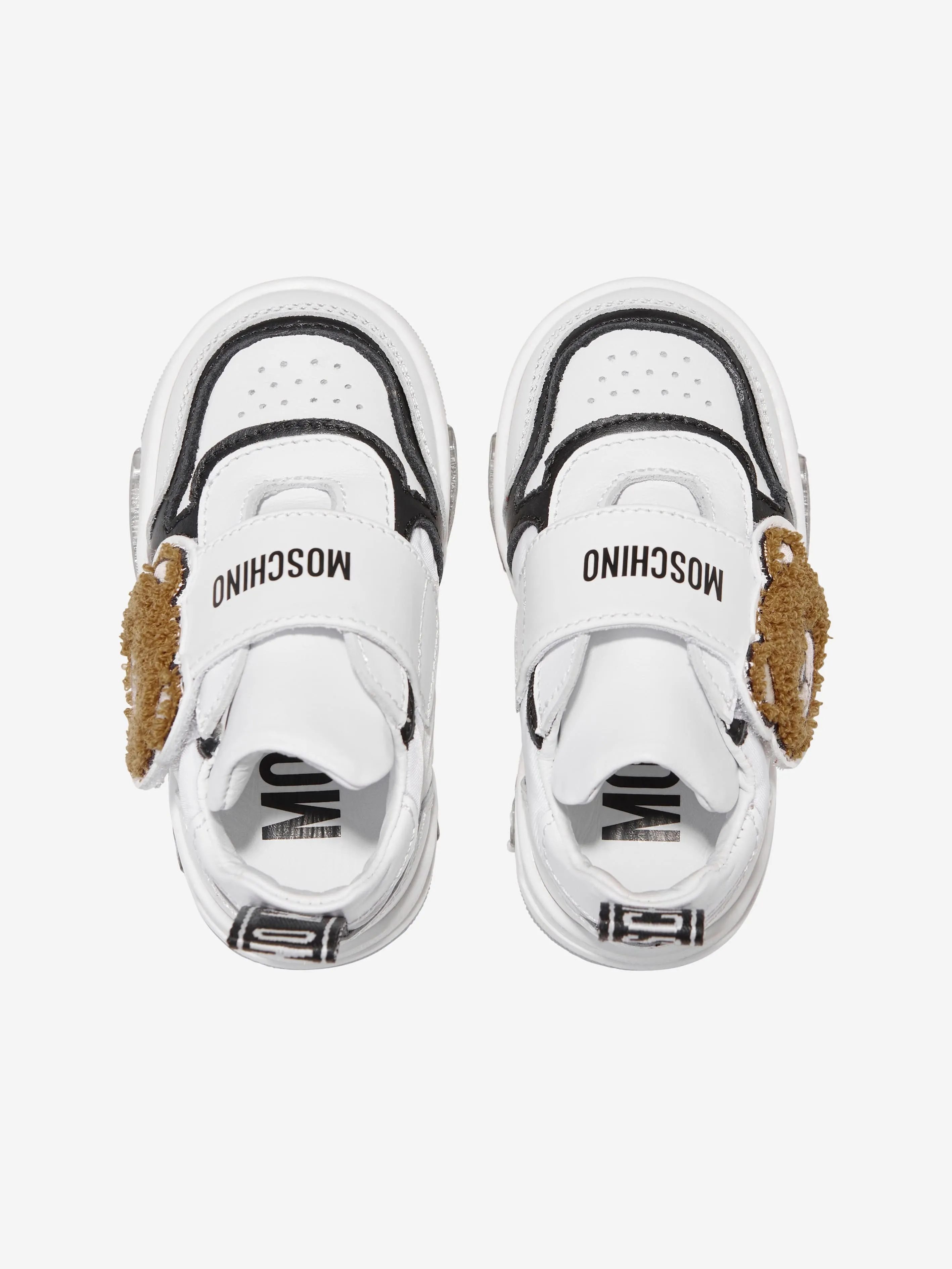 Moschino Boys Velcro Bear Trainers in White