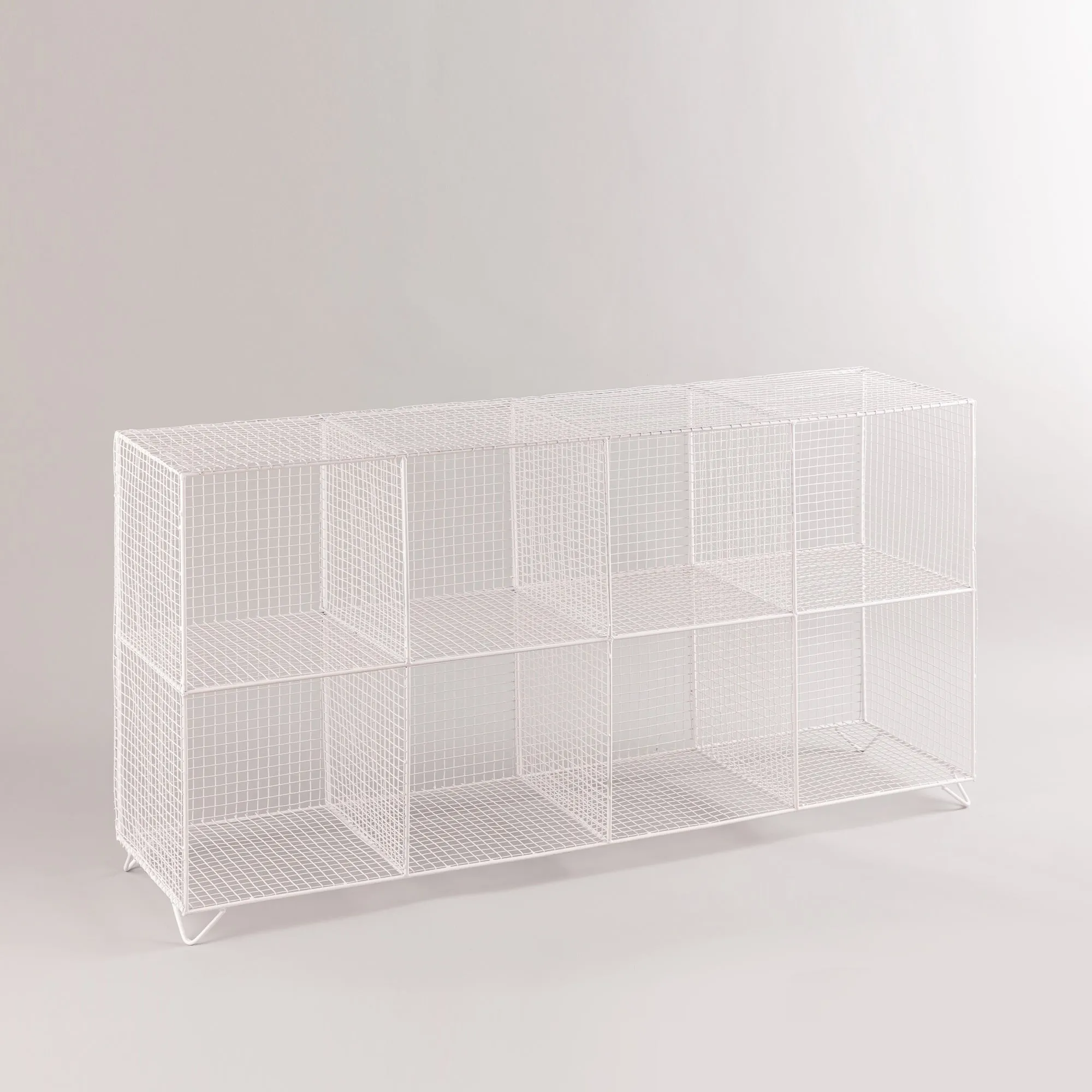 Multi-Shelf White Iron Rack