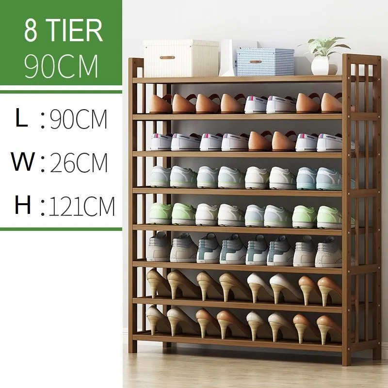 Multi-Tier Tower Bamboo Wooden Shoe Rack Corner Shelf Stand Storage Organizer