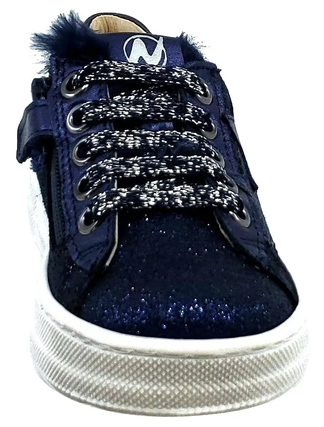 Naturino Girl's Blues Zip Sneakers, Glitter Bleu