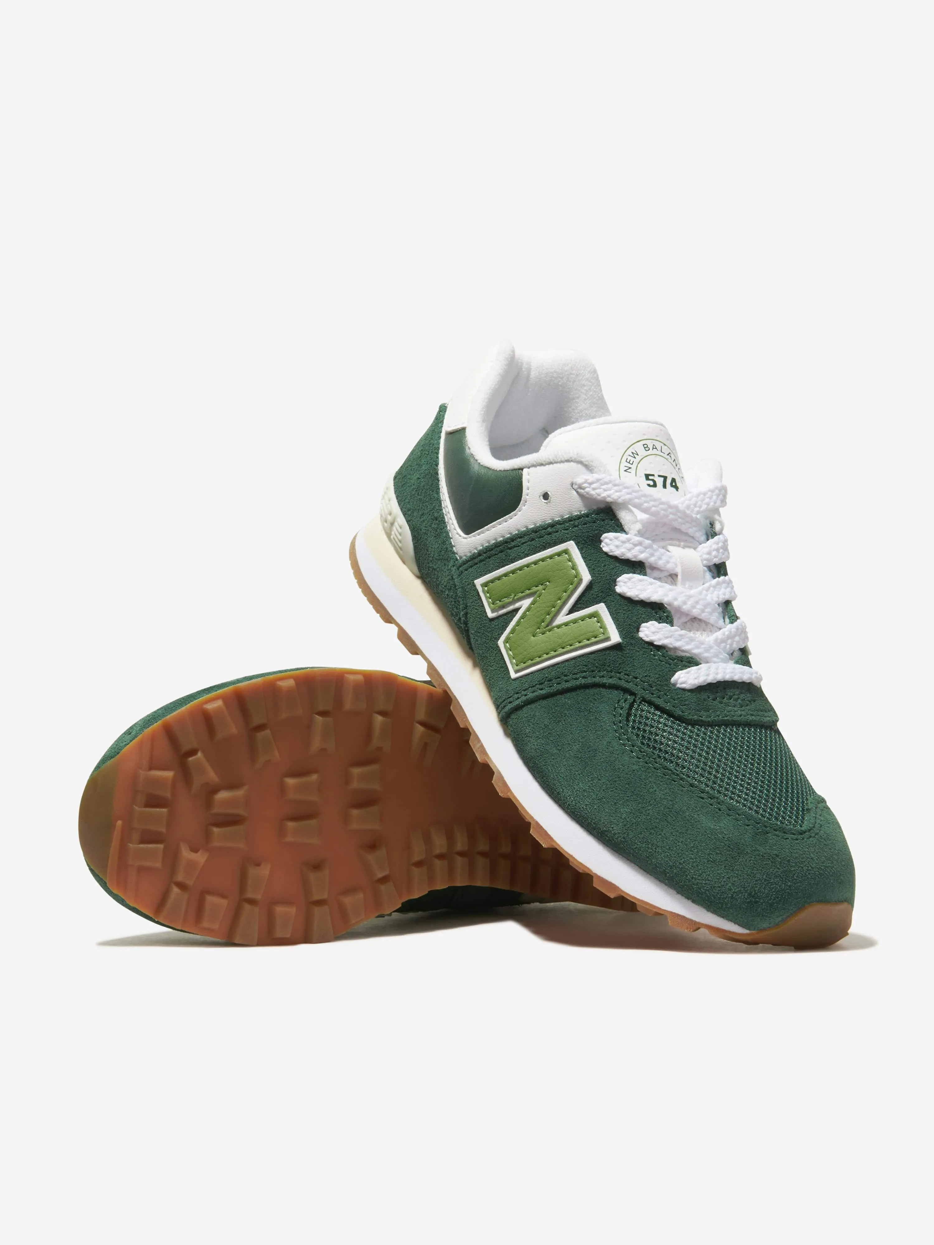 New Balance Kids 574 Logo Trainers in Green