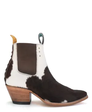 No.1001 FREEWAY chelsea boot Multi Tan   White Fur WOMEN