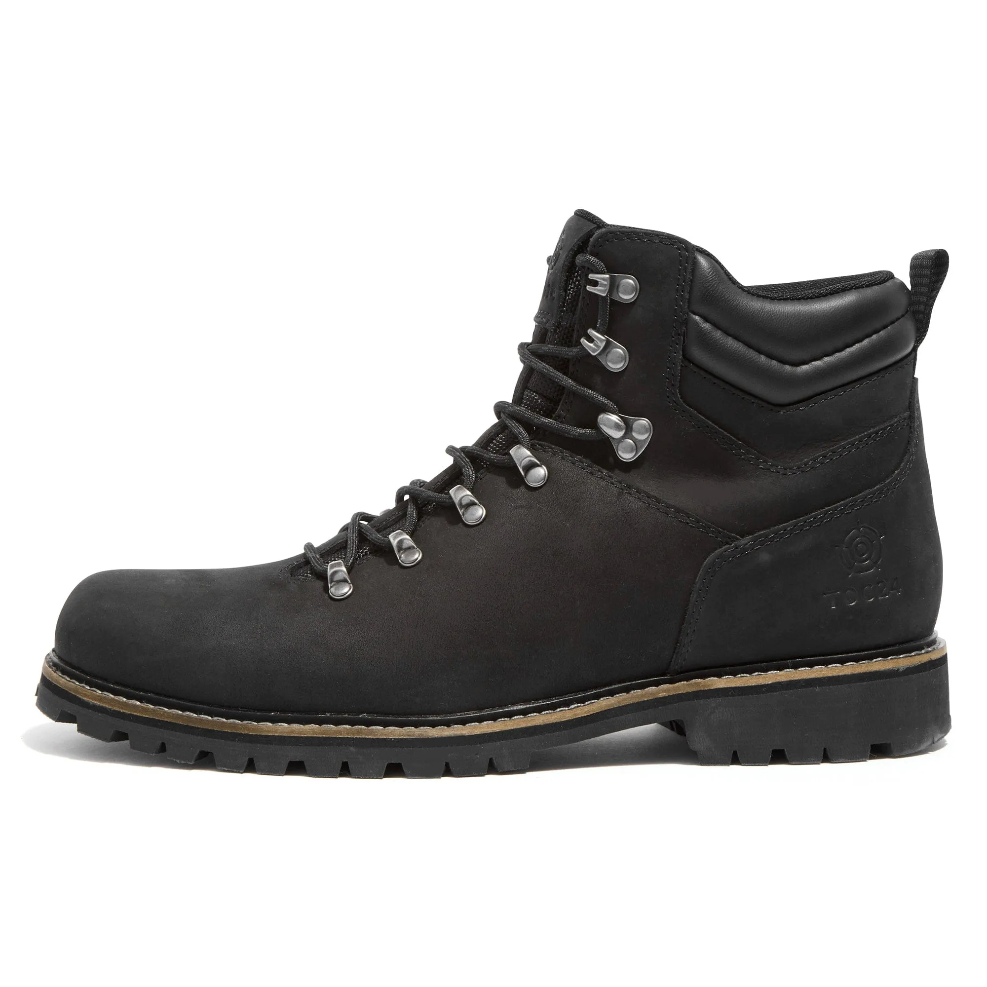 Outback Mens Leather Walking Boots - Black