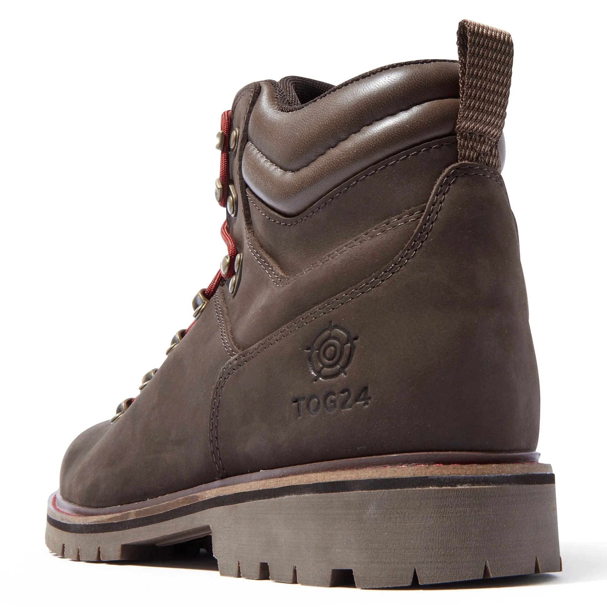 Outback Mens Leather Walking Boots - Chocolate Brown