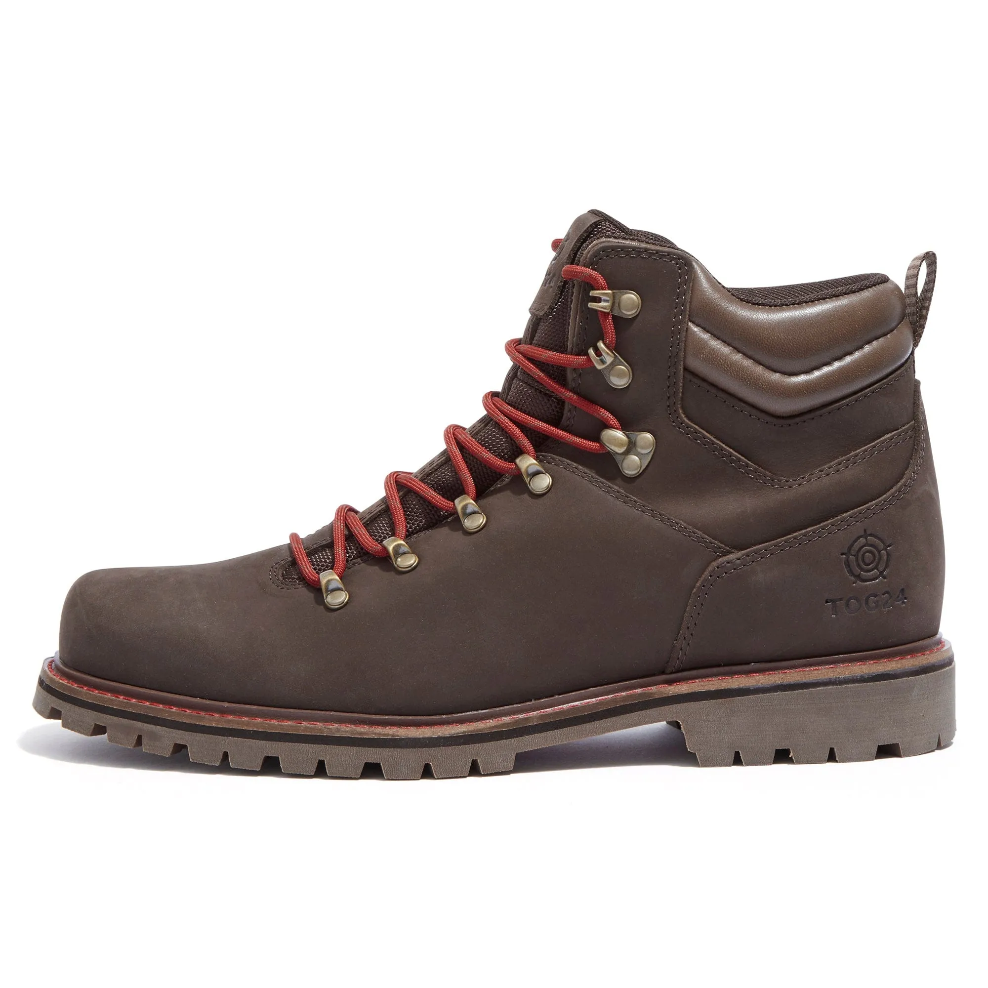 Outback Mens Leather Walking Boots - Chocolate Brown