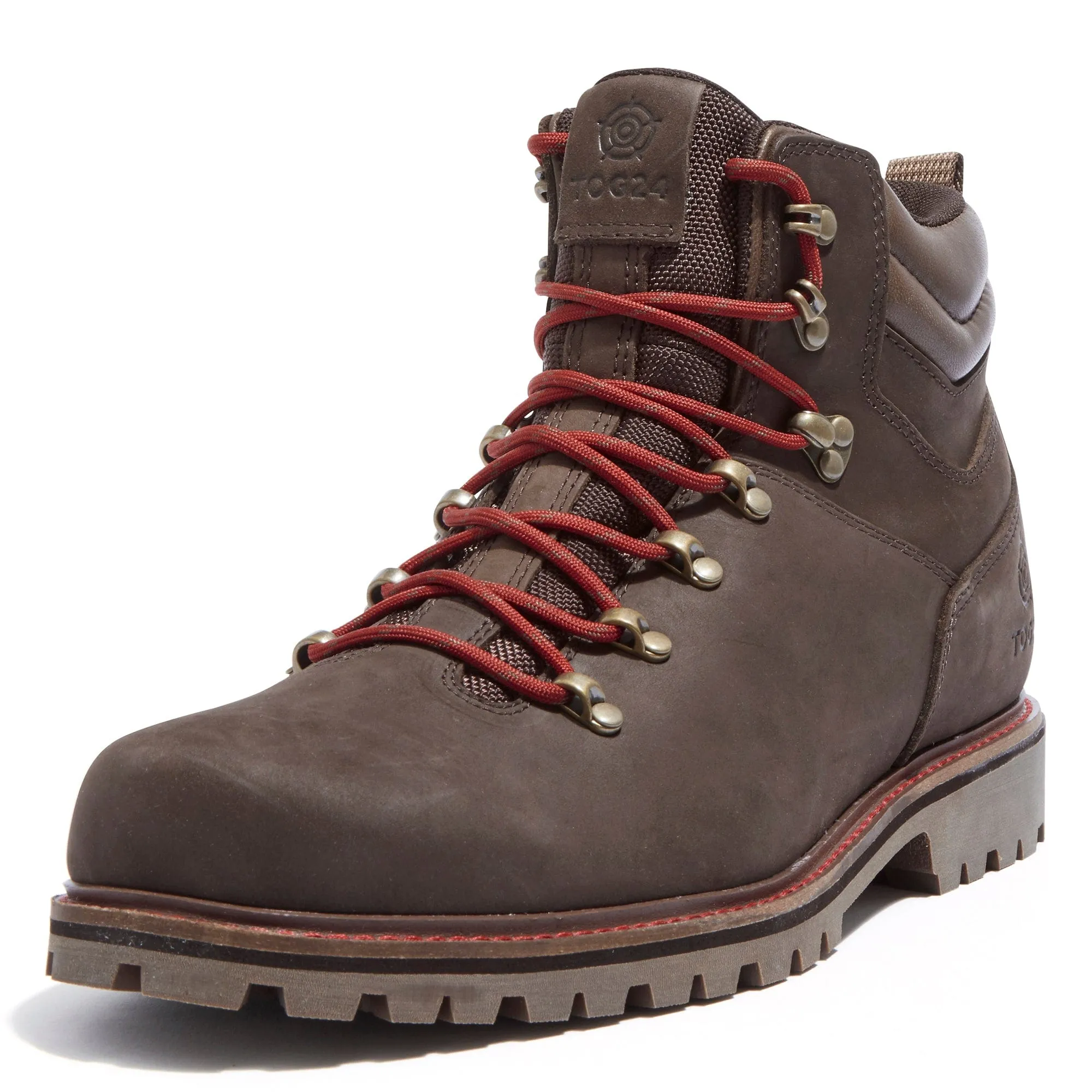 Outback Mens Leather Walking Boots - Chocolate Brown