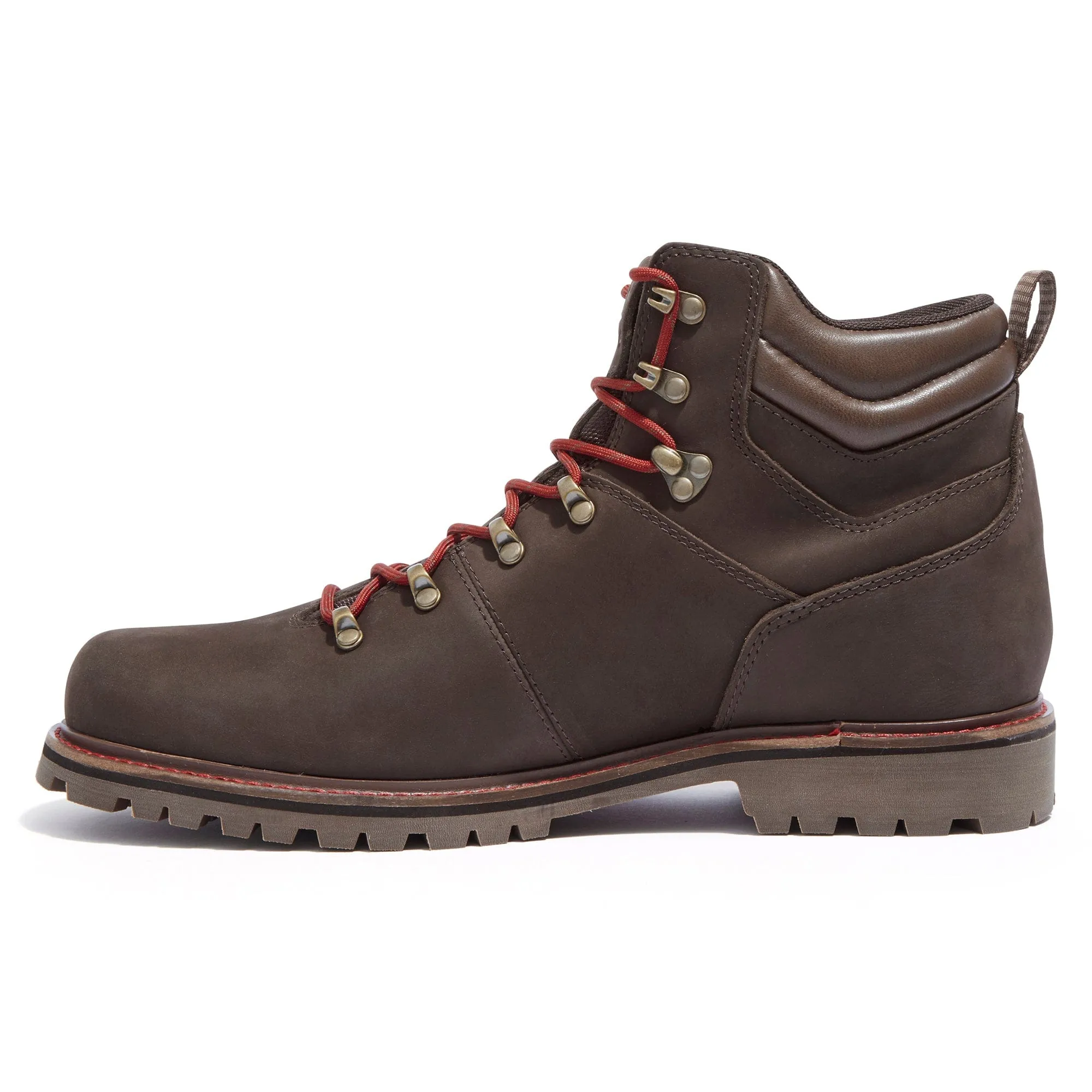 Outback Mens Leather Walking Boots - Chocolate Brown