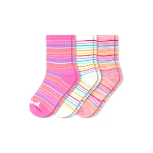 Pacas Kids' Crew Socks 3 Pack- Rainbow Stripe