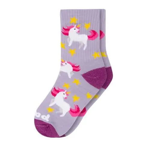 Pacas Kids' Crew Socks - Purple Unicorn