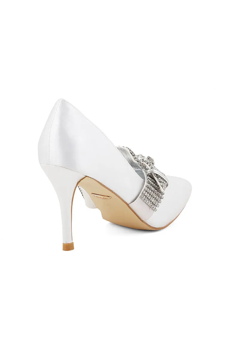 Party Wear Court Shoes I44408-White