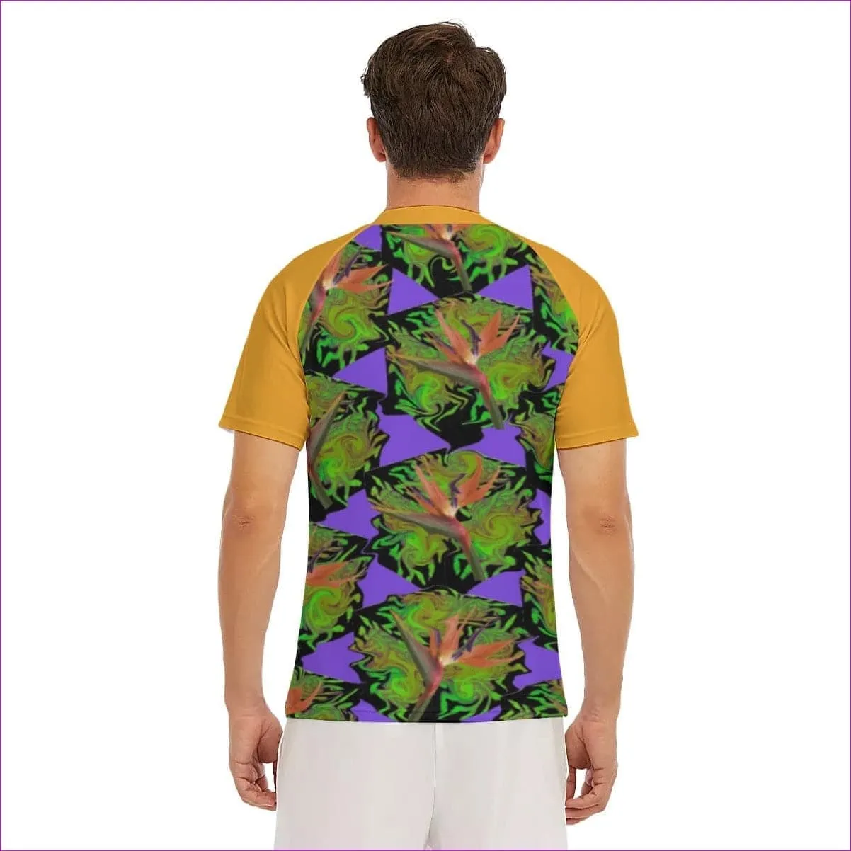 Psychedelic Paradise Men's Tight Surf Shirt With Half Sleeves