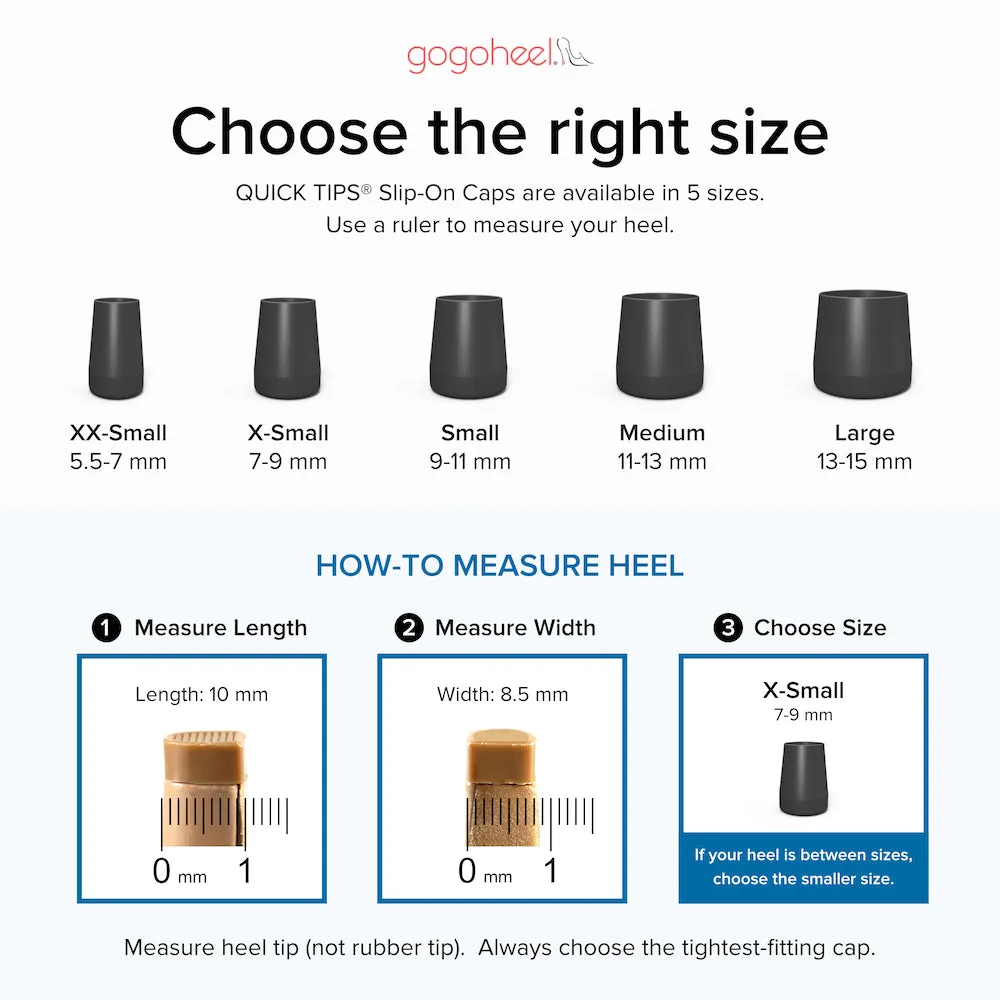 QUICK TIPS® Slip-On Heel Caps, Multi-Pack, 4 Pairs, Black or Taupe