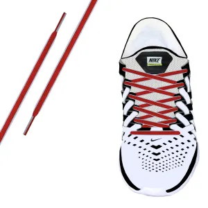 Red & White Piping Oval Athletic Lace