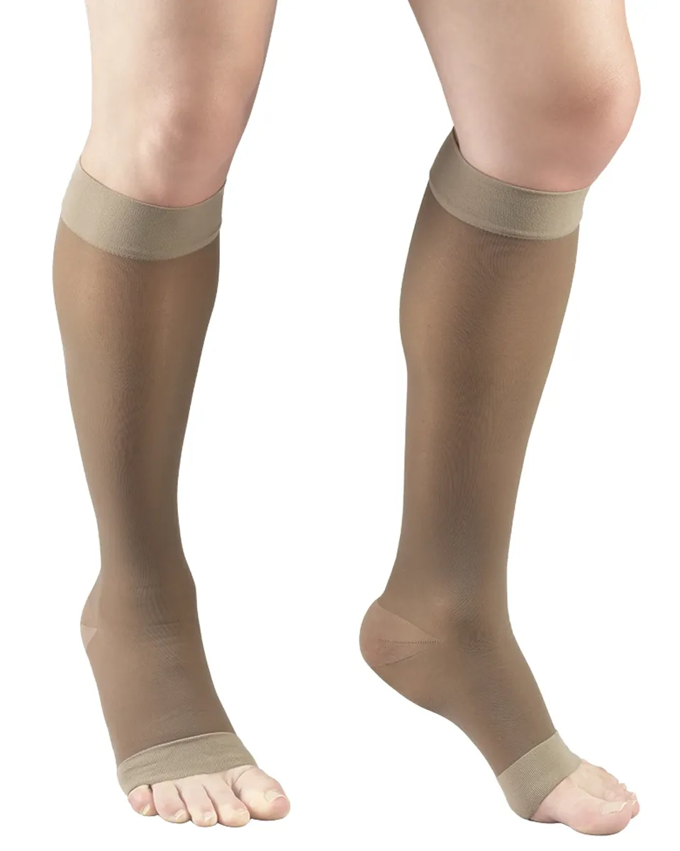 ReliefWear Women's LITES 8-15 mmHg Knee High Open Toe Support Stockings