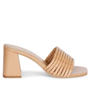 Saint Bethany Nude Leather Block Heels