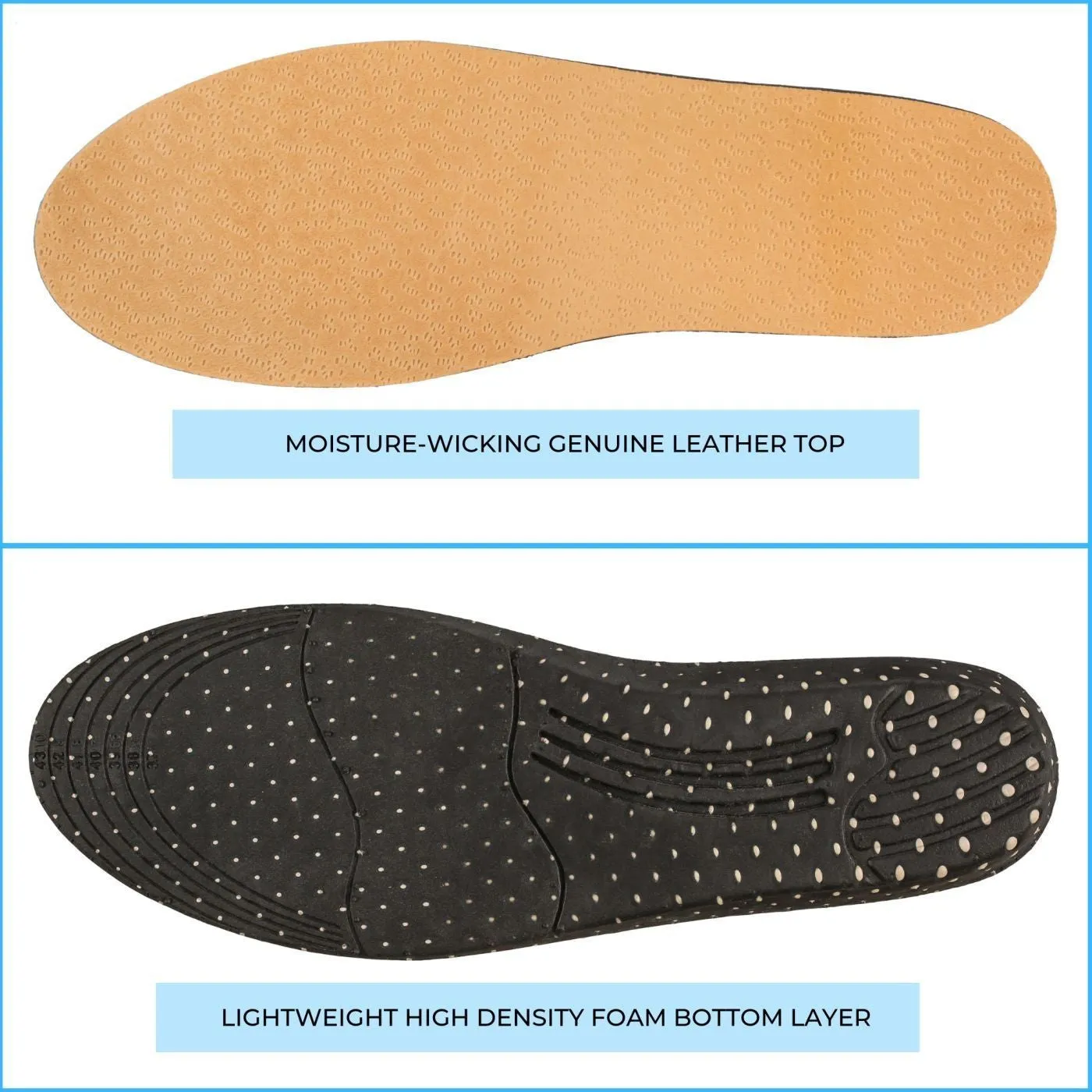 Sheep Leather Height Increase Elevator Insoles - 3.2 CM | 1.25 INCH Taller - IK303