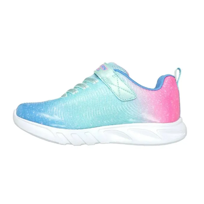 Skechers Girls Light Up Flicker Flash Ombre Dreamer Aqua Multi Trainer