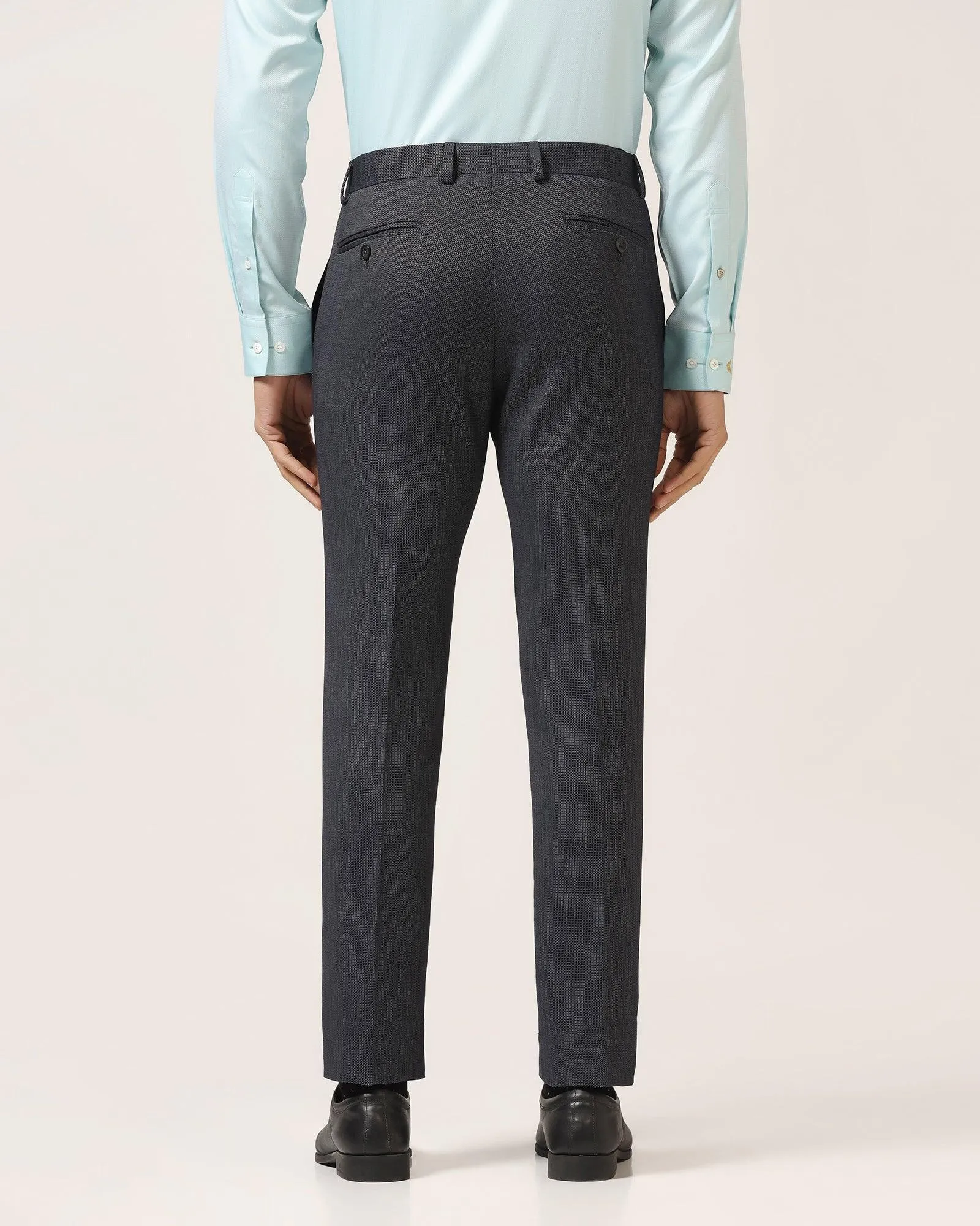 Slim Fit B-91 Formal Black Textured Trouser - Bandit