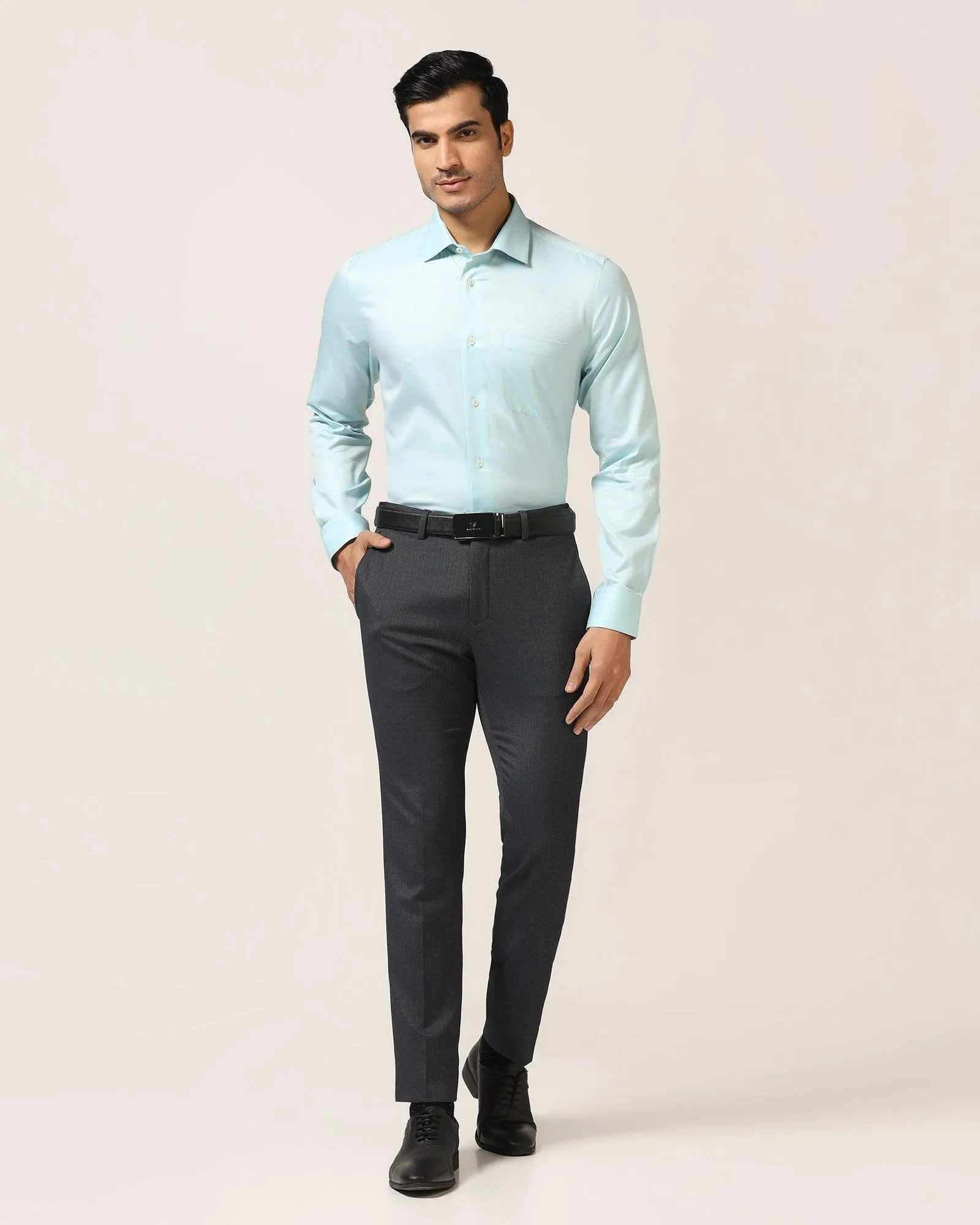 Slim Fit B-91 Formal Black Textured Trouser - Bandit