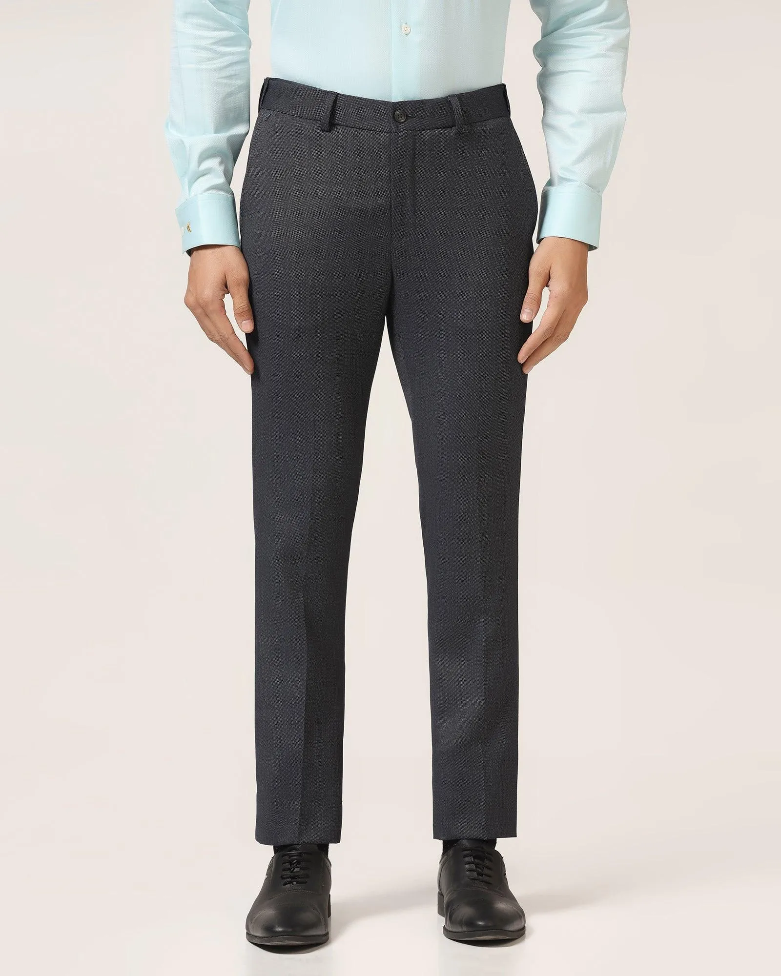 Slim Fit B-91 Formal Black Textured Trouser - Bandit