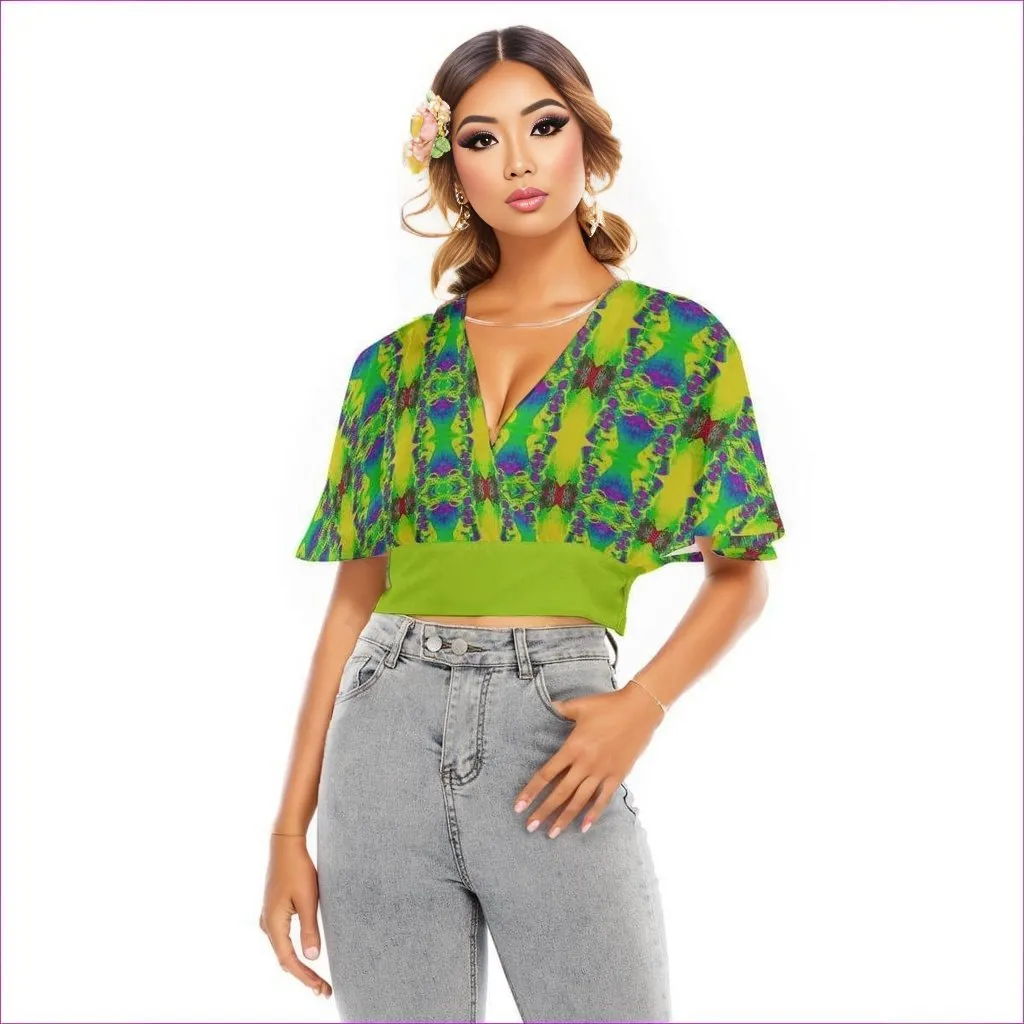 Snake Women's Bat Sleeve Crop Top