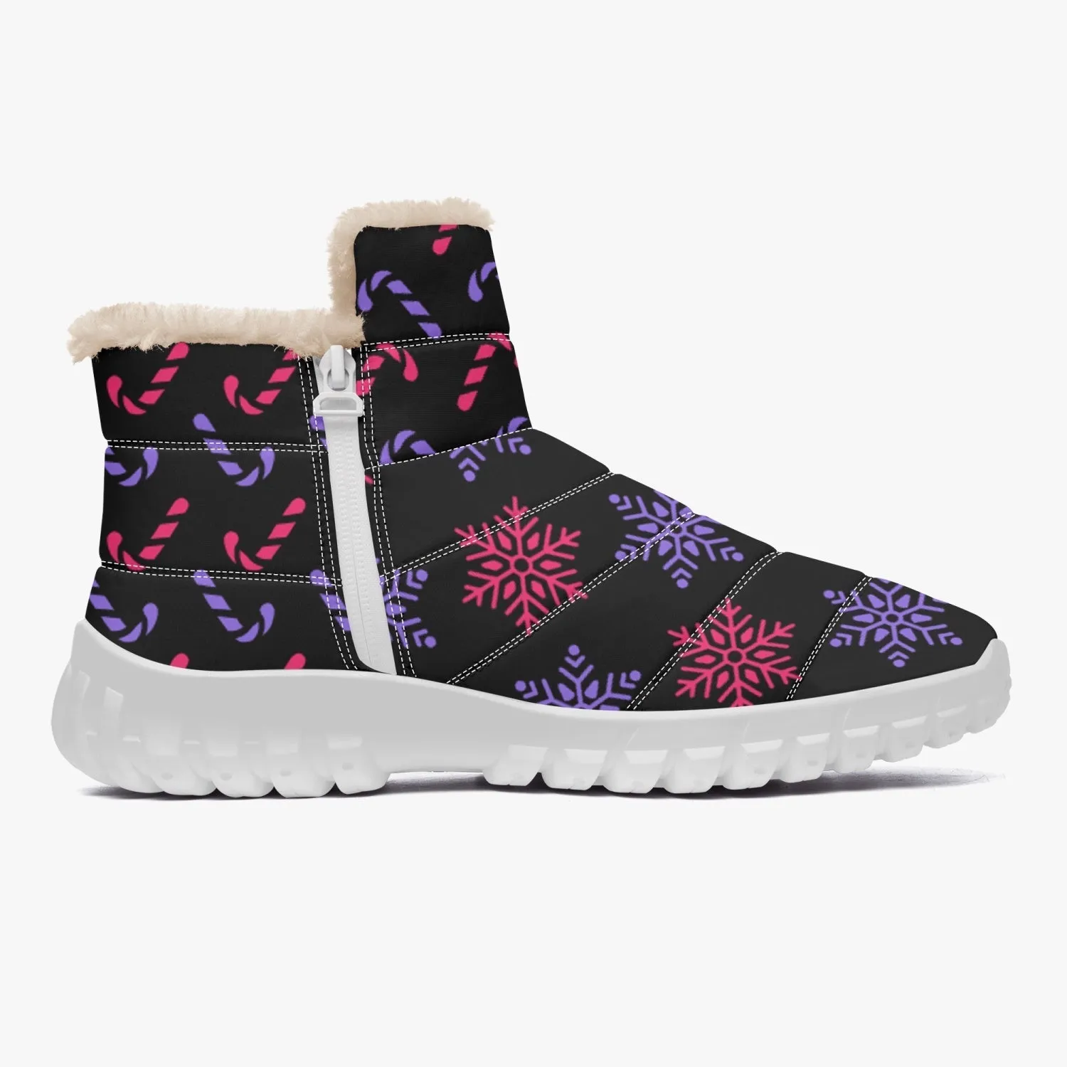 Snow & Candy Cotton-pad Fur Zipper Up Christmas Boots