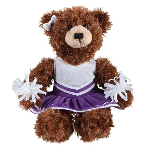 Soft Plush Stuffed Brandon Chocolate Teddy Bear with Cheerleader Outfit