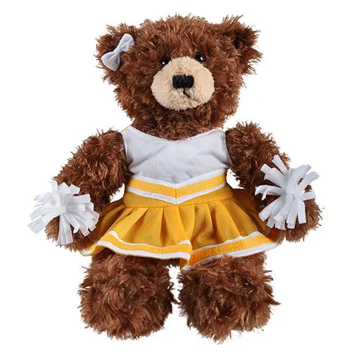 Soft Plush Stuffed Brandon Chocolate Teddy Bear with Cheerleader Outfit